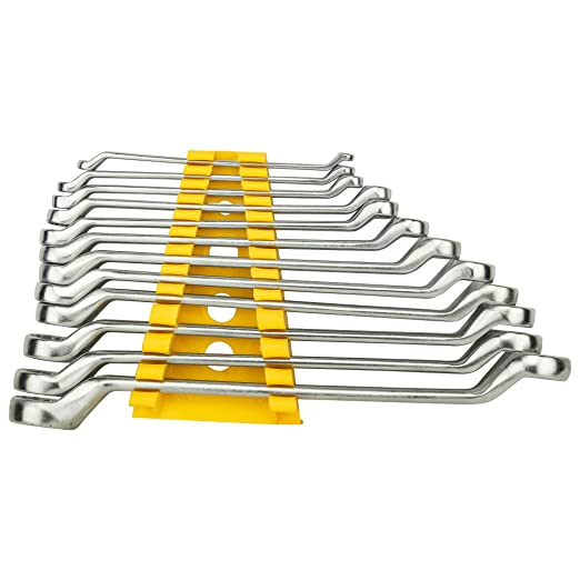 STANLEY 70 395E Matte Finish Shallow Offset BI HXRing Spanner Set 12 Pieces Chrome