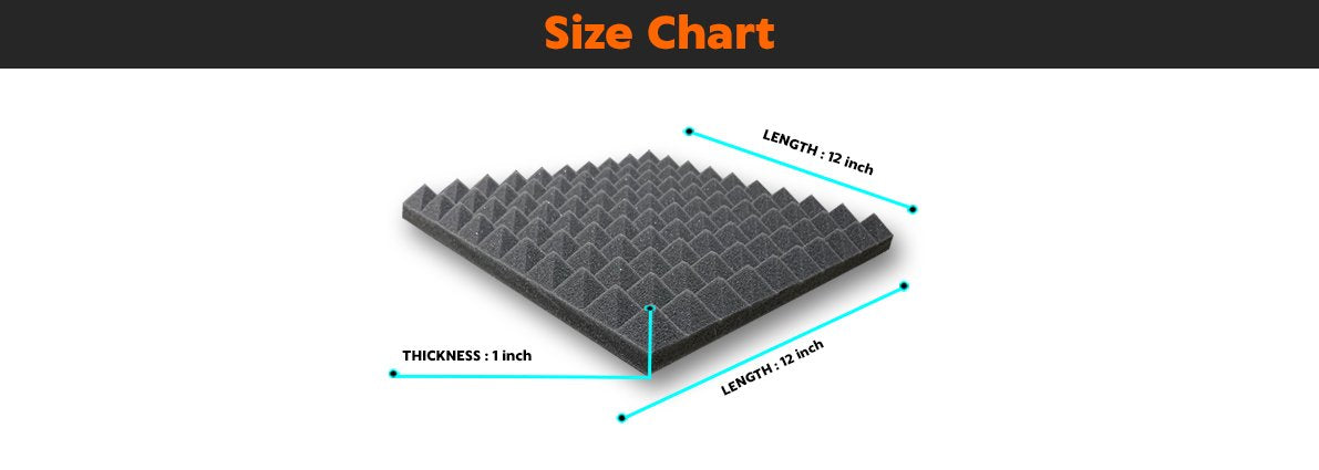 Acoustic Foam Pyramid 1ftx1ftx1" inch Orange
