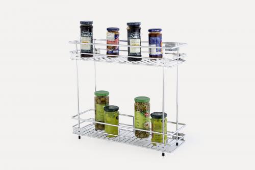 Two Shelf Pull Out Basket Silver series