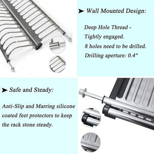 Stainless Steel Dish Plate Rack Drainer for Kitchen Cabinet