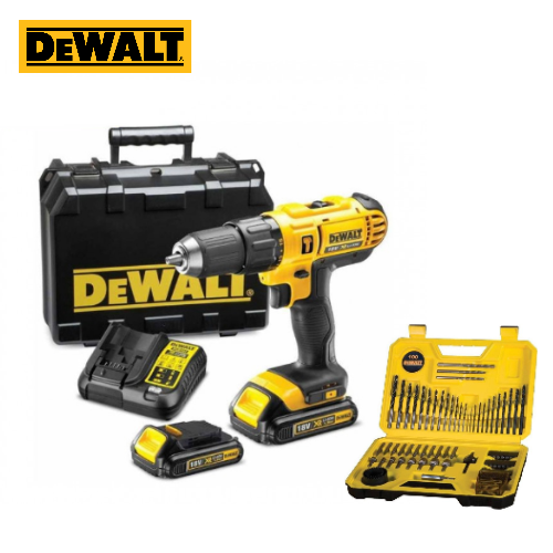 Dewalt DCD776S2A 18V 1.5Ah 13mm Hammer Drill Driver with 100 PCs bits