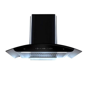 Hindware Oasis Black 90 Cm Wall Mounted Chimney (Motion Sensor,1200 M3/Hr Filter-less, Touch Control) (Black)