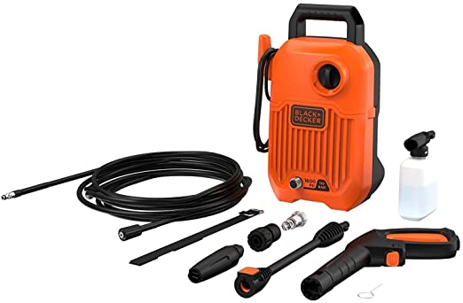 BLACK+DECKER BEPW1600-IN 1300W 1600 PSI 110 Bar Pressure Washer for Car wash and Home use (Red & Black)
