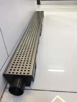 LIDCO Stainless Steel Drain Channel for Landscapes, Roofs, Terraces, Balconies, Gardens, Corridors (1000x100x57 mm, Black)
