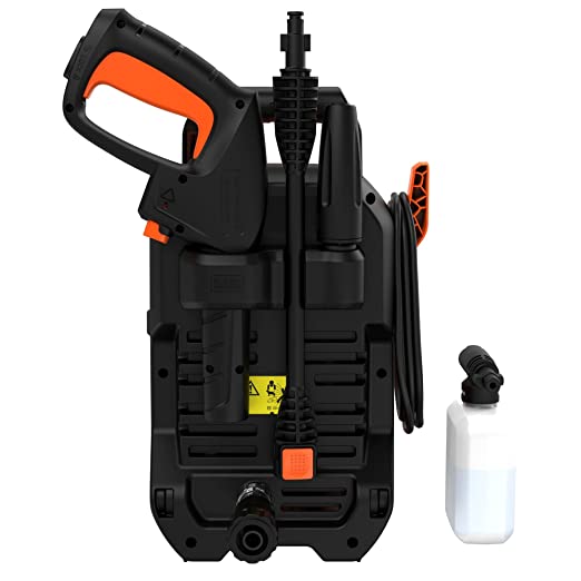 BLACK+DECKER BEPW1600-IN 1300W 1600 PSI 110 Bar Pressure Washer for Car wash and Home use (Red & Black)