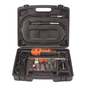 BLACK+DECKER RT18KA-IN 180W Electric Rotary Tool with 118 pc Acc. Kit Box for Grinding Polishing Engraving and Carving