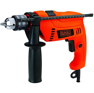 BLACK+DECKER HD555 550W 13mm Variable Speed Reversible Hammer Drill Machine/Driver (HD555-IN,orange)