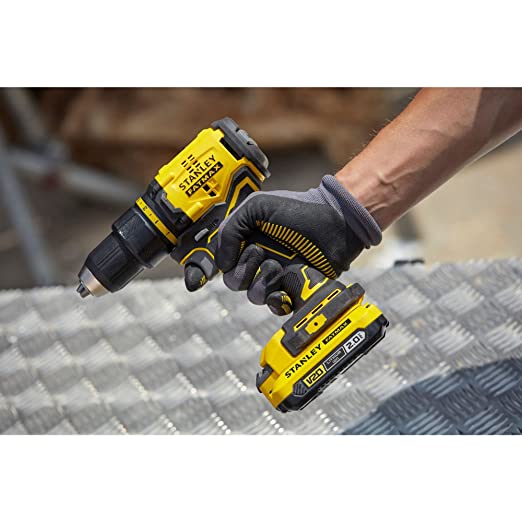 STANLEY FATMAX SBD710D2K-B1 20V 2.0Ah 13 mm Reversible Cordless Brushless Drill Machine Driver with 2x2.0Ah Li-ion Batteries & 1pc Charger