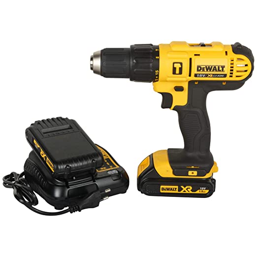 DEWALT DCD776S2 18V 13mm XR Lithium-Ion Cordless Hammer Drill/Driver with 2x1.5 Ah Batteries included