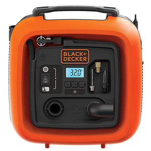 BLACK+DECKER ASI400-XJ 12V/160PSI Multipurpose Tyre Inflator with with Digital Guage, Autocut Off System and 2 Operating Modes