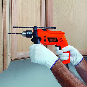 BLACK+DECKER HD555 550W 13mm Variable Speed Reversible Hammer Drill Machine/Driver (HD555-IN,orange)