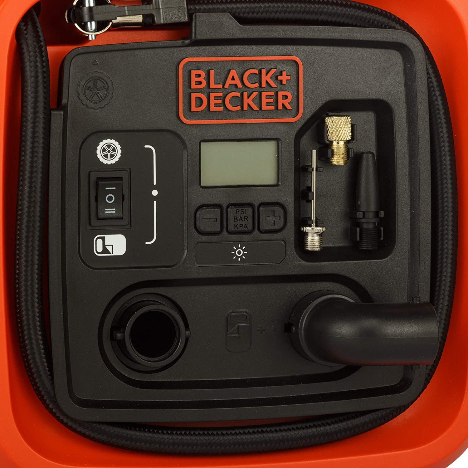 BLACK+DECKER ASI400-XJ 12V/160PSI Multipurpose Tyre Inflator with with Digital Guage, Autocut Off System and 2 Operating Modes