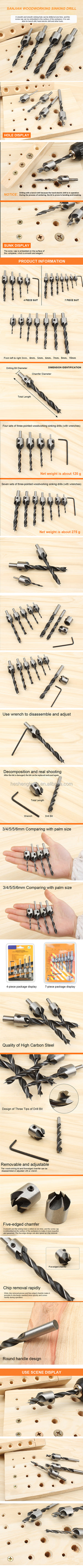7pcs countersink wood drill bit