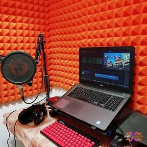Acoustic Foam Pyramid 1ftx1ftx1" inch Orange