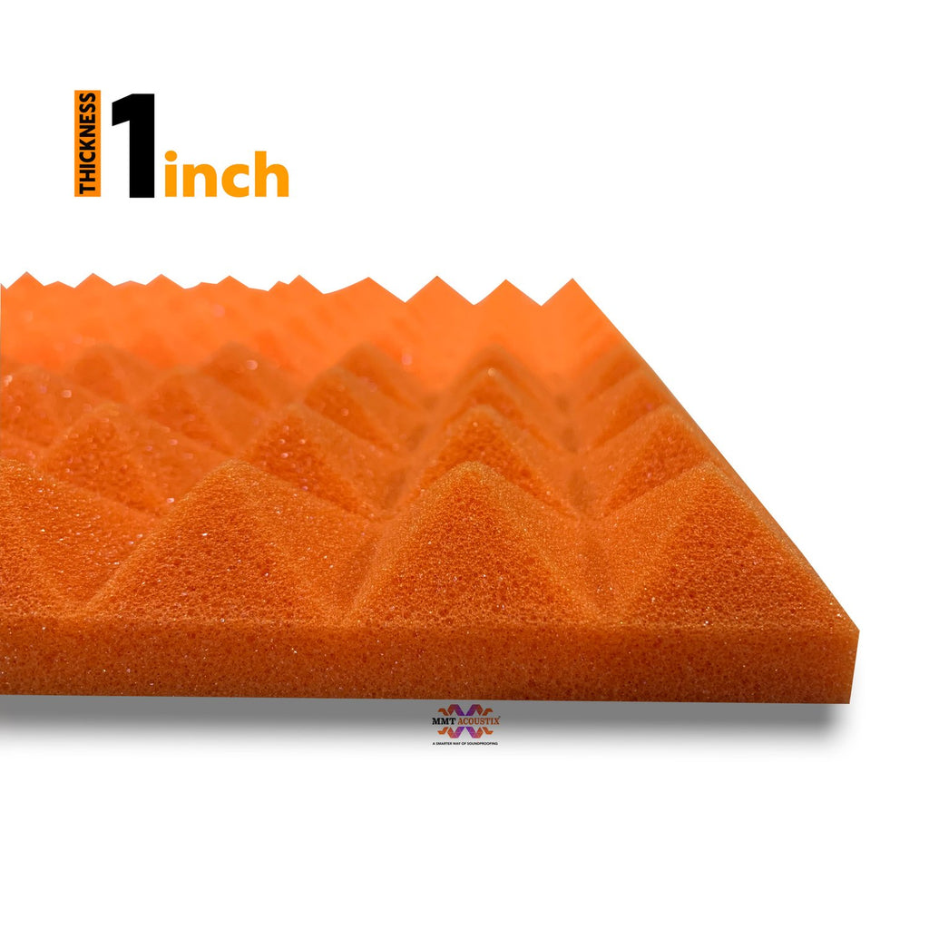 Acoustic Foam Pyramid 1ftx1ftx1" inch Orange