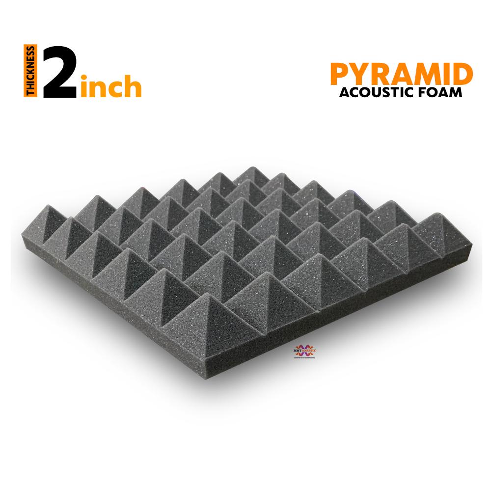Acoustic Foam Pyramid 1ftx1ftx2" inch Professional Charcoal
