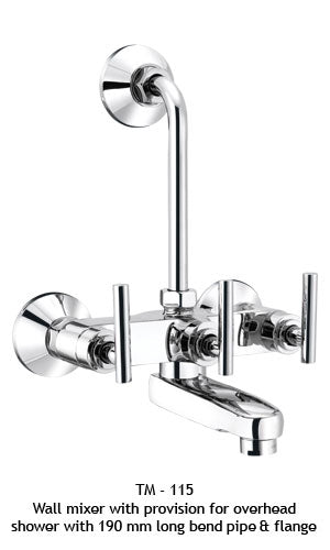 TM115
Wall mixer with provision for overhead shower
