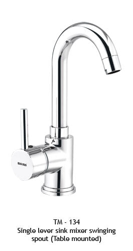 TM134
Single lever sink mixer swinging spout (table mounted)