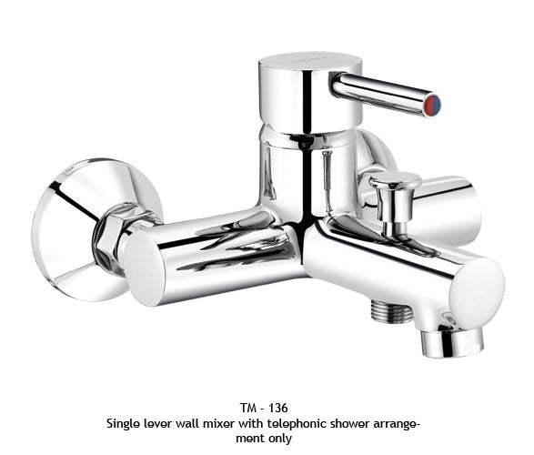 TM136
Single lever wall mixer with tele shower arrangement
