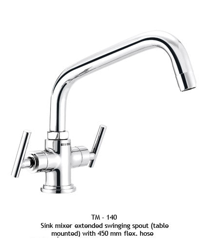 TM140
Sink mixer with extended swinging spout