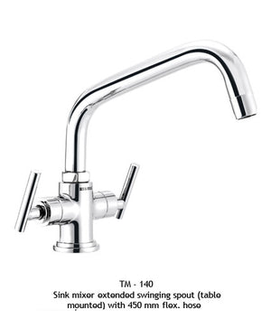 TM140
Sink mixer with extended swinging spout